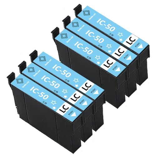 Amazon.co.jp: エプソン用 IC50 ICLC50 ライトシアン 互換インク 6本